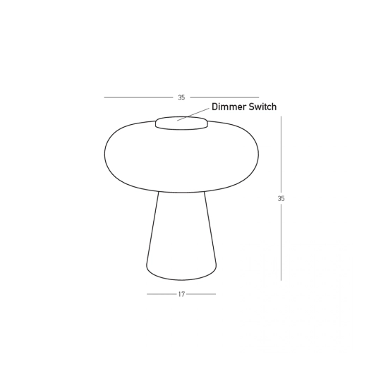 25276 TABLE LED LIGHT 18W 3000K BLACK MATT, TOUCH DIM - TAWNY GLASS Zambelis Lights