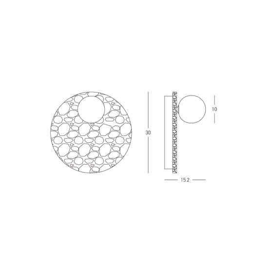 25316 WALL LIGHT 1xG9 LED MAX 5W NATURAL STONE - OPAL GLASS Zambelis Lights