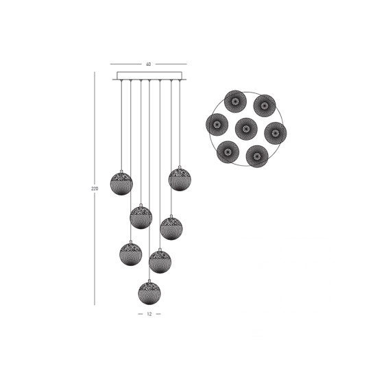 Lampa wisząca LED 25325 52W 3000K Zambelis Lights - zdjęcie 3