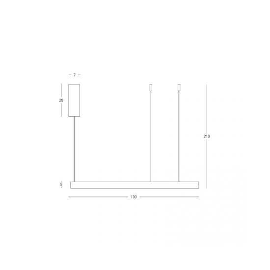 25371 PENDANT LED LIGHT UP-DOWN 88W 3000K BLACK ALUMINIUM - ACRYLIC Zambelis Lights