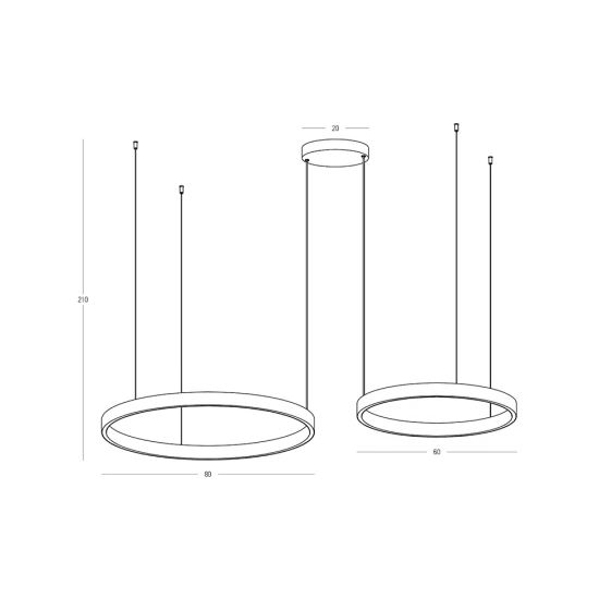 25372 PENDANT LED LIGHT UP-DOWN 118W 3000K BLACK ALUMINIUM - ACRYLIC Zambelis Lights