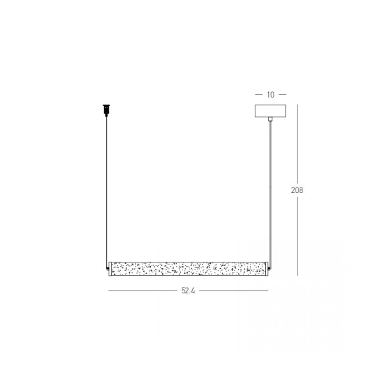 2538 PENDANT LED LINE LIGHT 20W 3000K TRIAC SANDY BLACK - ALABASTER Zambelis Lights