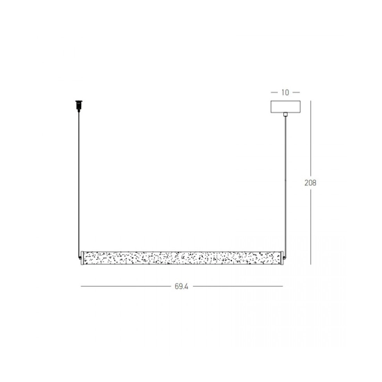 2539 PENDANT LED LINE LIGHT 23W 3000K TRIAC SANDY BLACK - ALABASTER Zambelis Lights