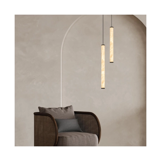 2540 PENDANT LED LIGHT 15W 3000K TRIAC SANDY BLACK - ALABASTER Zambelis Lights
