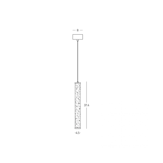 2540 PENDANT LED LIGHT 15W 3000K TRIAC SANDY BLACK - ALABASTER Zambelis Lights