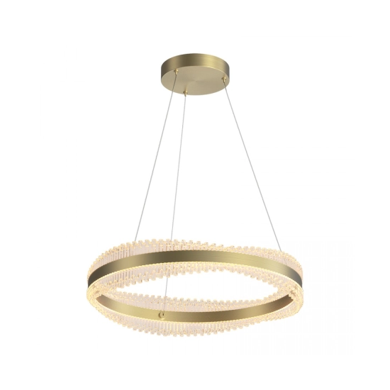 25412 PENDANT LED LIGHT 58W 3000K TRIAC BRUSHED GOLD METAL - CRYSTAL Zambelis Lights