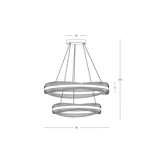 25413 PENDANT LED LIGHT 118W 3000K TRIAC BRUSHED GOLD METAL - CRYSTAL Zambelis Lights