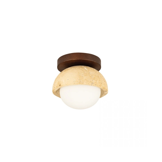 25418 WALL LIGHT 1xG9 LED MAX 5W NATURAL STONE - BROWN WOOD - OPAL GLASS Zambelis Lights