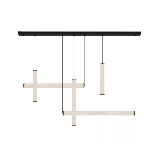 25421 PENDANT LED LIGHT 93W 3000K SANDY BLACK METAL - ALUMINIUM - ALABASTER Zambelis Lights