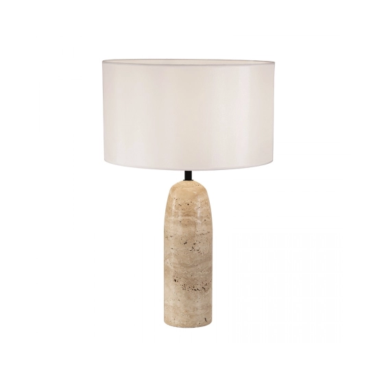 25428 TABLE LIGHT 1XE27 MAX 40W NATURAL STONE WHITE SHADE Zambelis Lights
