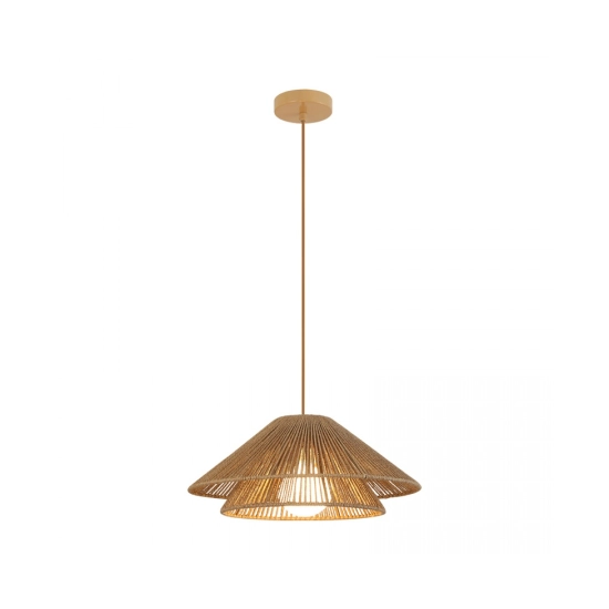 25429 PENDANT LIGHT 1xE27 MAX 40W NATURAL PAPER ROPE - BROWN BEIGE METAL Zambelis Lights