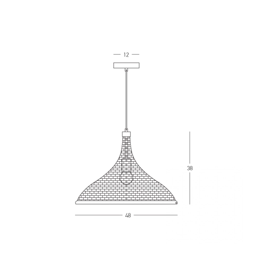 25441 PENDANT LIGHT 1xE27 MAX 40W NATURAL RATTAN - BROWN BEIGE METAL Zambelis Lights