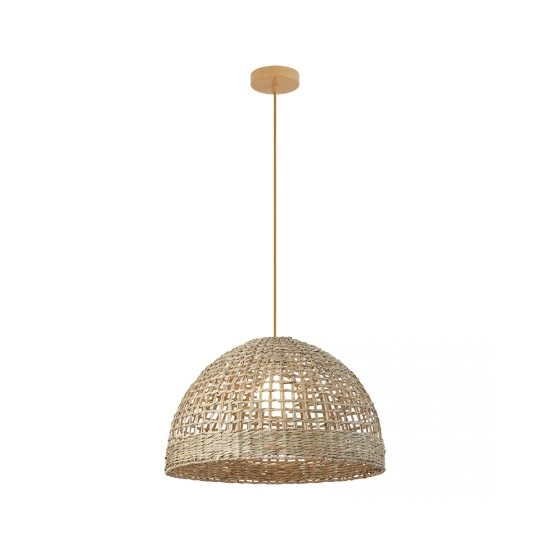 25443 PENDANT LIGHT 1xE27 MAX 40W NATURAL SEAWEED- BROWN BEIGE METAL Zambelis Lights