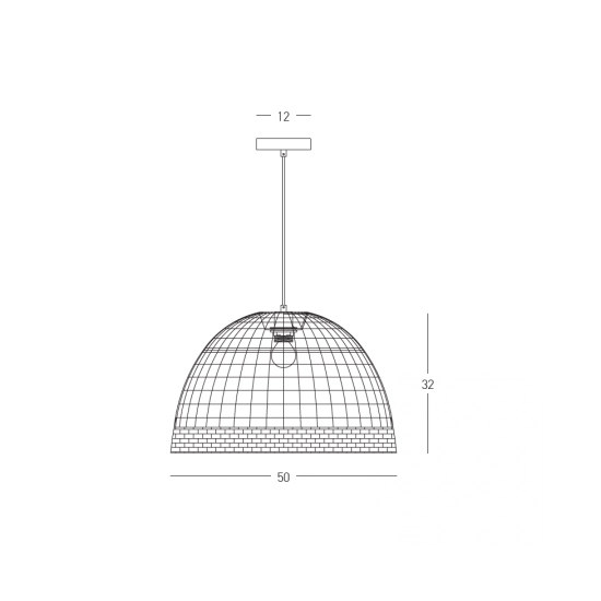 25443 PENDANT LIGHT 1xE27 MAX 40W NATURAL SEAWEED- BROWN BEIGE METAL Zambelis Lights