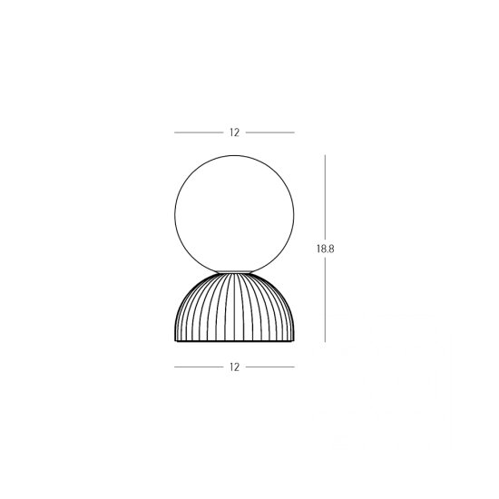 2590 TABLE LIGHT 1xG9 LED MAX 9W CLAY TERRACOTTA - BLACK Zambelis Lights