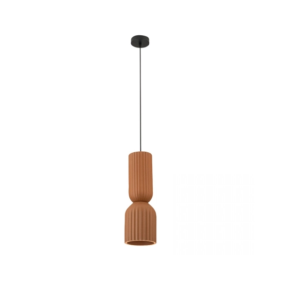 2596 PENDANT LIGHT 1xE27 LED MAX 11W TERRACOTTA - SANDY BLACK CLAY - METAL Zambelis Lights