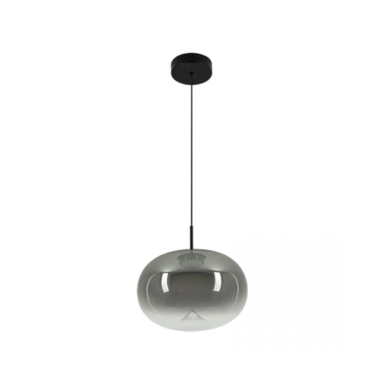 VITRO 2607 PENDANT LED LIGHT 8W 3000K SMOKED GREY GLASS - BLACK MATT Zambelis Lights