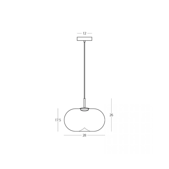 VITRO 2607 PENDANT LED LIGHT 8W 3000K SMOKED GREY GLASS - BLACK MATT Zambelis Lights
