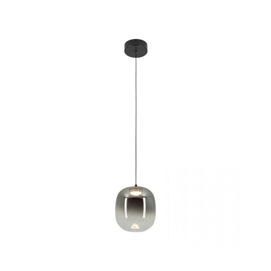 VITRO 2610 PENDANT LED LIGHT 4W 3000K SMOKED GREY GLASS GLASS - BLACK MATT Zambelis Lights