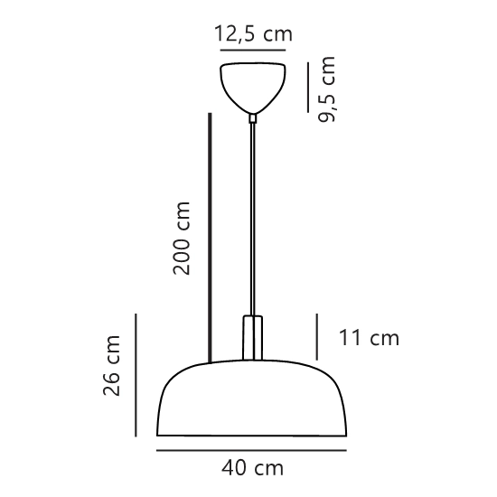 Sandro – czarna lampa wisząca z szerokim, kopułowym kloszem 2612003003 Nordlux
