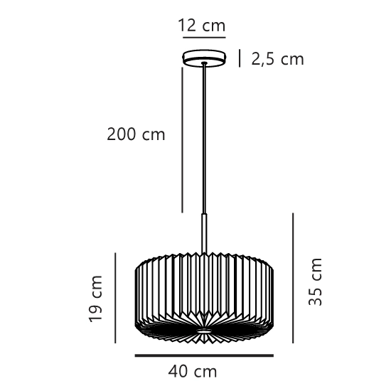 Lampa wisząca Vivienne 40 – w stylu japandi - 2612223003 Nordlux