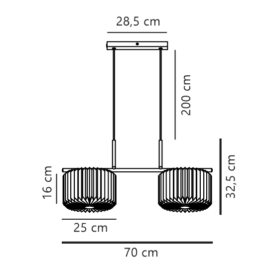 Lampa wisząca Vivienne – podwójna lampa z plisowanymi abażurami 2612243003 Nordlux