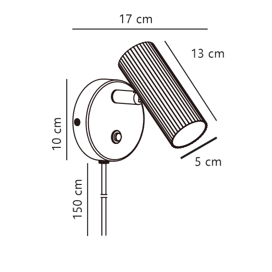 Ryflowany kinkiet Vico - czarny 2612591003 Nordlux