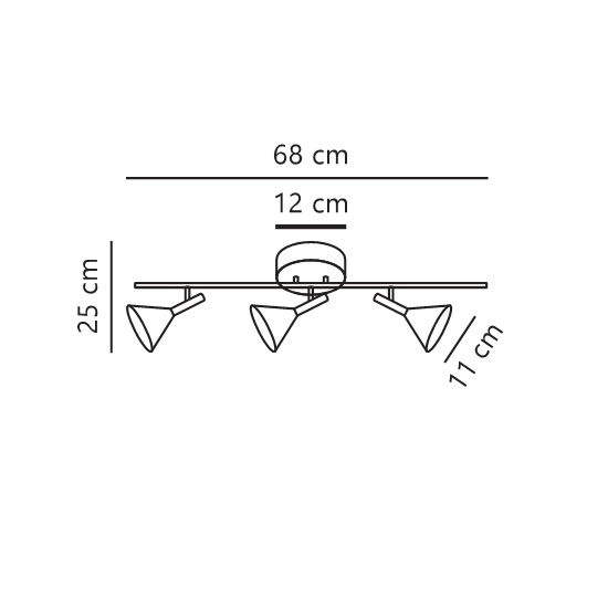 Kelvis – czarna lampa sufitowa 3-punktowa 2612706003 Nordlux