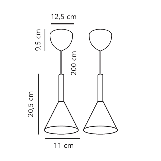 Lampa wisząca Kelvis Czarna zestaw 2szt 2612723003 Nordlux