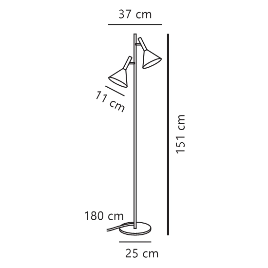 Lampa podłogowa z regulowanymi reflektorami - Kelvis czarna 2612784003 Nordlux