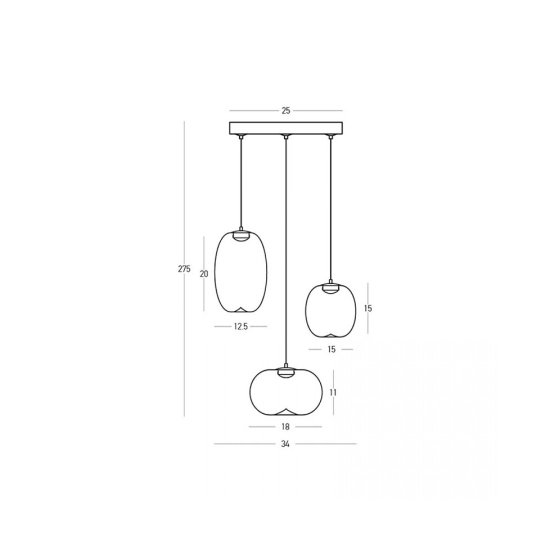 VITRO 2613 PENDANT LED LINE LIGHT 11W 3000K SMOKED GREY GLASS GLASS - BLACK MATT Zambelis Lights