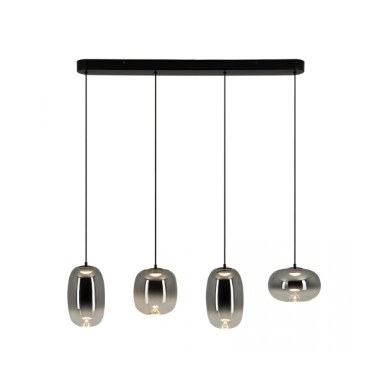 VITRO 2614 PENDANT LED LINE LIGHT 15W 3000K SMOKED GREY GLASS GLASS - BLACK MATT Zambelis Lights