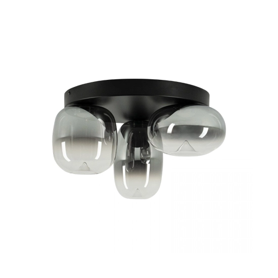 VITRO 2615 CEILING LED LIGHT 11W 3000K SMOKED GREY GLASS GLASS - BLACK MATT Zambelis Lights