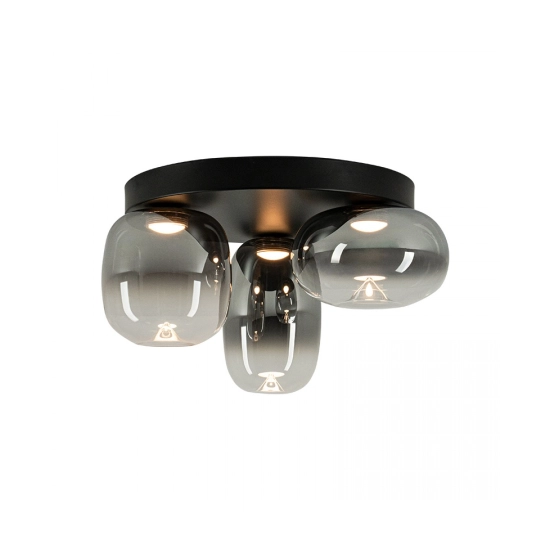 VITRO 2615 CEILING LED LIGHT 11W 3000K SMOKED GREY GLASS GLASS - BLACK MATT Zambelis Lights