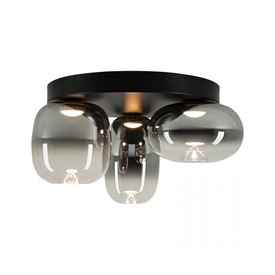 VITRO 2615 CEILING LED LIGHT 11W 3000K SMOKED GREY GLASS GLASS - BLACK MATT Zambelis Lights