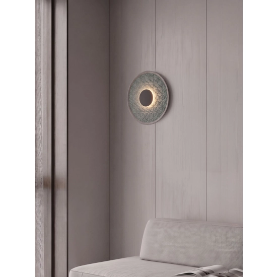 2617 WALL LED ACOUSTIC LIGHT 6W 3000K GREY SNOW PATTERN METAL - ACRYLIC Zambelis Lights