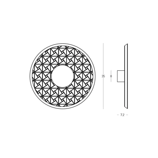 2617 WALL LED ACOUSTIC LIGHT 6W 3000K GREY SNOW PATTERN METAL - ACRYLIC Zambelis Lights
