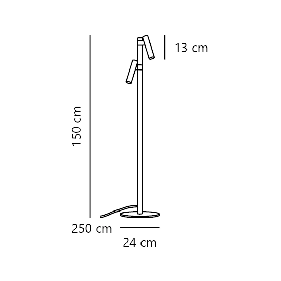 Nowoczesna lampa podłogowa DFTP Makoto Satin Chrome 2x G9 2620094033 Nordlux