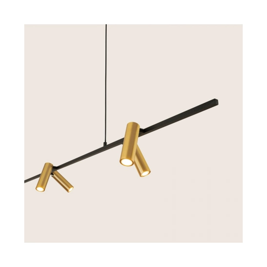 2634 PENDANT LED LINE LIGHT 29W 3000K SANDY BLACK-BRUSHED GOLD MOVABLE SPOTS Zambelis Lights