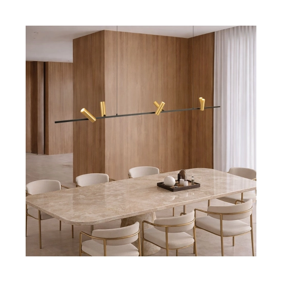 2634 PENDANT LED LINE LIGHT 29W 3000K SANDY BLACK-BRUSHED GOLD MOVABLE SPOTS Zambelis Lights