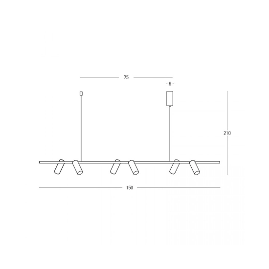 2634 PENDANT LED LINE LIGHT 29W 3000K SANDY BLACK-BRUSHED GOLD MOVABLE SPOTS Zambelis Lights