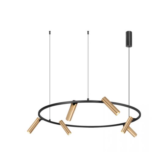 2636 PENDANT LED LIGHT 29W 3000K SANDY BLACK-BRUSHED GOLD MOVABLE SPOTS Zambelis Lights