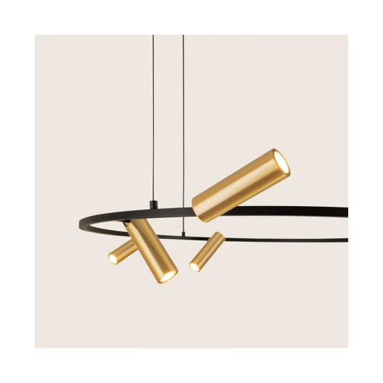 2636 PENDANT LED LIGHT 29W 3000K SANDY BLACK-BRUSHED GOLD MOVABLE SPOTS Zambelis Lights
