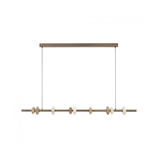 2651 PENDANT LED LINE LIGHT 25W 3000K BRUSHED COFFEE BRONZE-NATURAL TOBACCO ALABASTER Zambelis Lights