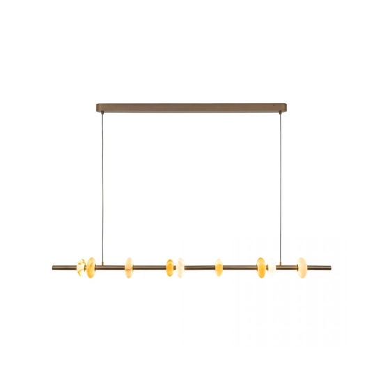 2651 PENDANT LED LINE LIGHT 25W 3000K BRUSHED COFFEE BRONZE-NATURAL TOBACCO ALABASTER Zambelis Lights