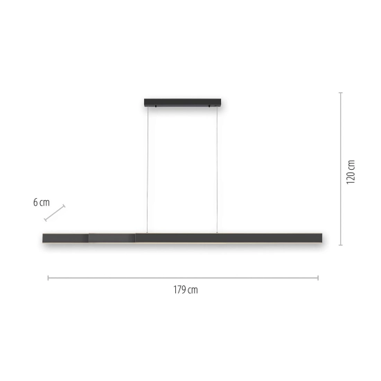 Lampa wisząca Pure-lume Antracyt 2738-13 Paul Neuhaus - zdjęcie dodatkowe 1