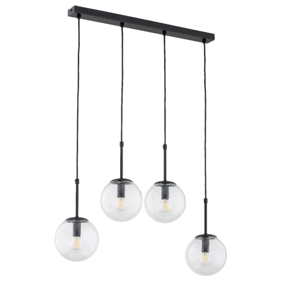 Lampa wisząca SEBIA 4xE14 czarna 28744 ALFA