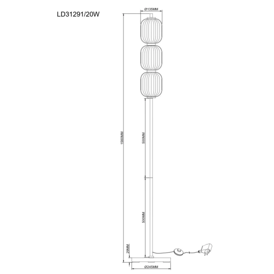 Lampa podłogowa AKARI LD31291/20W ZUMA LINE