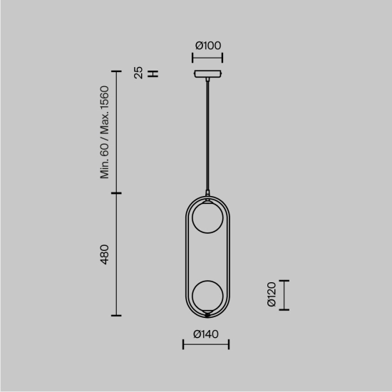 Lampa wisząca Ring MOD013PL-02B Maytoni - zdjęcie dodatkowe 7