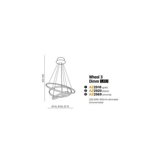 Lampa wisząca WHEEL 3 DIMM AZ2989 AZZARDO